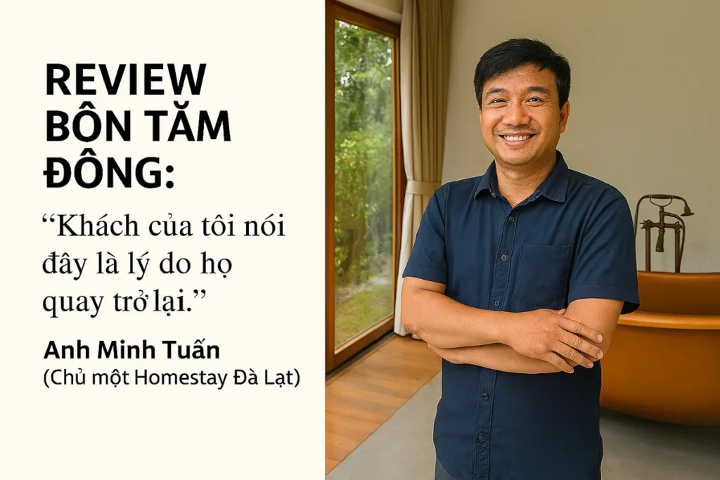 Review Bồn Tắm Đồng: Người Thật, Việc Thật Nói Gì Về Trải Nghiệm khi sử dụng Bồn tắm đồng Anh Minh Tuan Chu mot homestay Da Lat