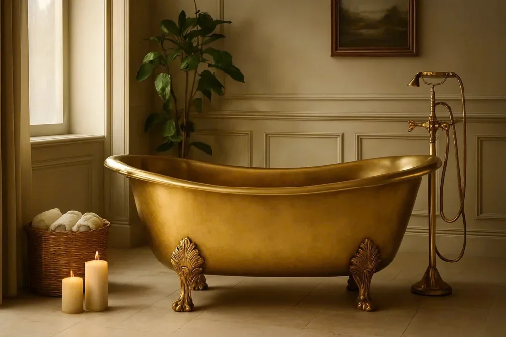 Bồn Tắm Đồng: Tất Cả Những Gì Bạn Cần Biết Về Vẻ Đẹp & Đẳng Cấp Vượt Thời Gian 2 Bồn Tắm Đồng: Tất Cả Những Gì Bạn Cần Biết Về Vẻ Đẹp & Đẳng Cấp Vượt Thời Gian Bon tam dong thau Brass 1