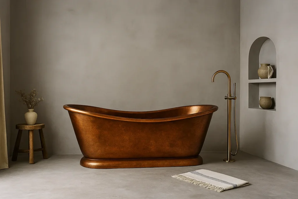 7+ Ý Tưởng Thiết Kế Phòng Tắm Master Sang Trọng Với Bồn Tắm Đồng Khi su don gian gap go dang cap. It hon chinh la nhieu hon