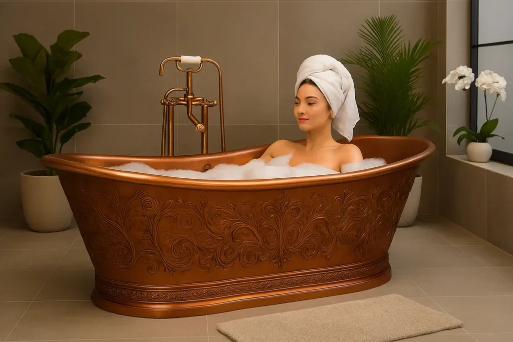 Mỗi chiếc bồn tắm đồng là một tác phẩm nghệ thuật