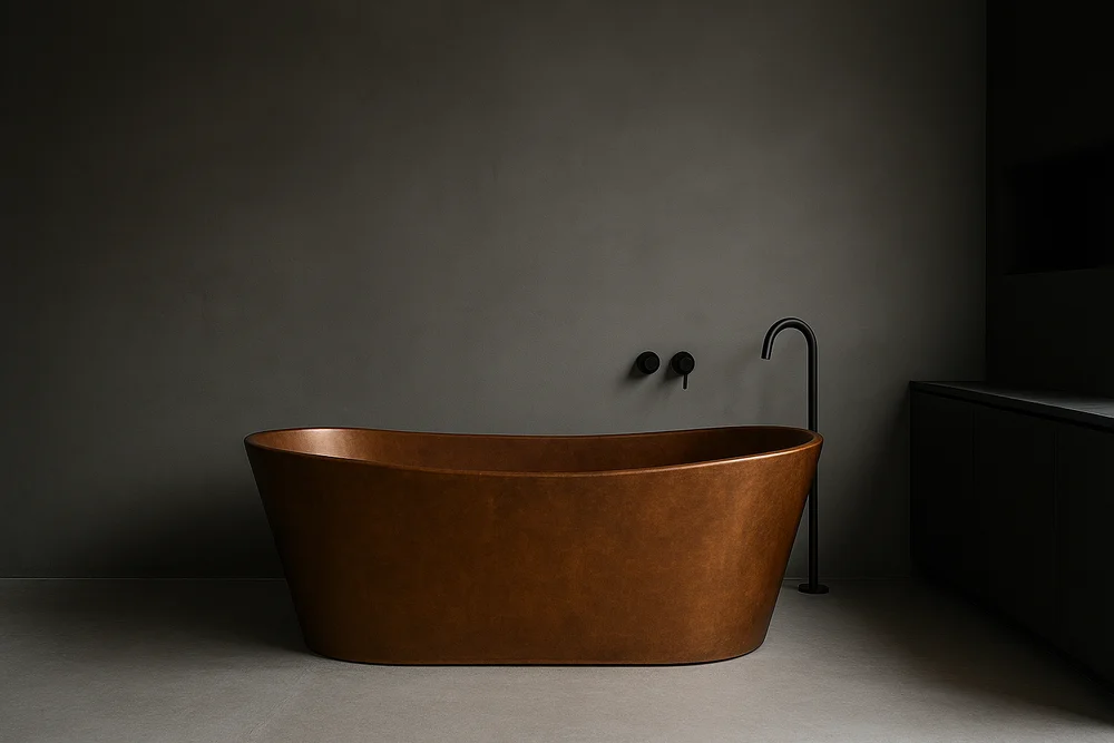 Tối Giản Mà Tinh Tế: Nghệ Thuật Đưa Bồn Tắm Đồng Vào Phòng Tắm Minimalism Nguyen Tac Vang De Thiet Ke Phong Tam Toi Gian Voi Bon Tam Dong