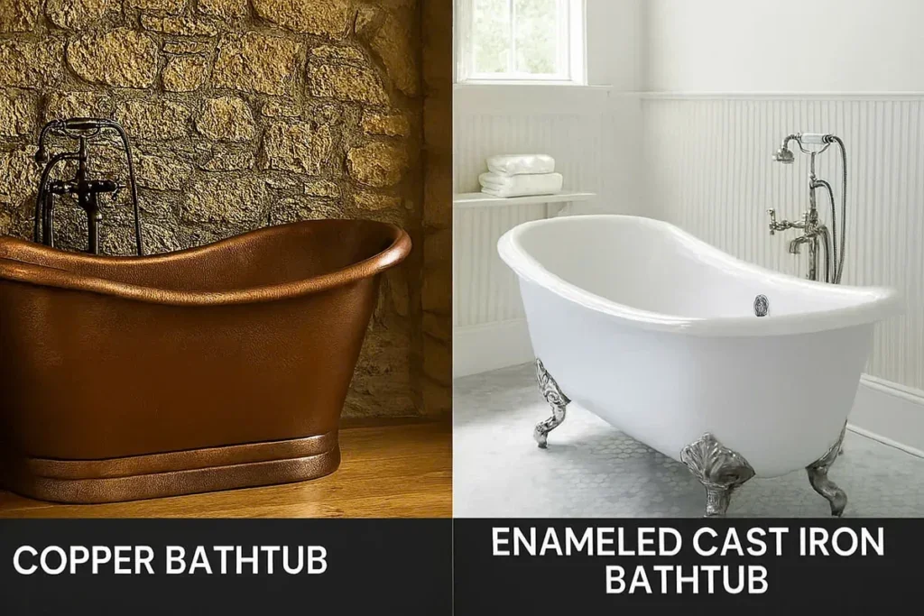 So Sánh Bồn Tắm Đồng và Gang Tráng Men