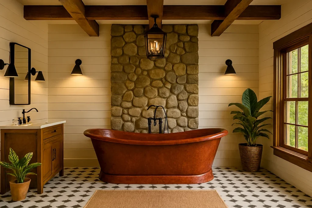 Phong Cách Rustic & Farmhouse: Khi Vẻ Đẹp Mộc Mạc Gặp Gỡ Sự Sang Trọng Ấm Áp Thiet ke theo Y Tuong Truyen Cam Hung