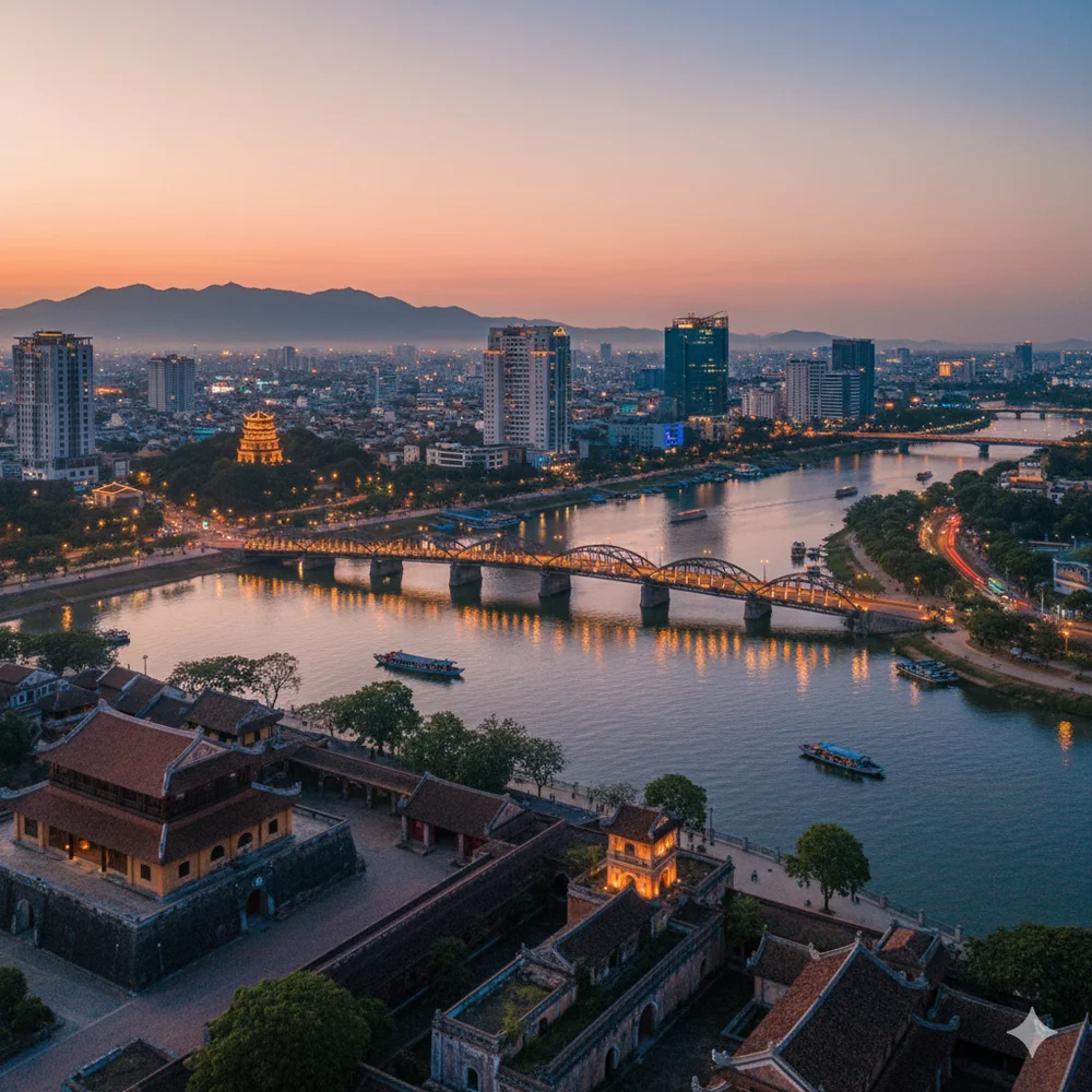 Giới thiệu về Thành phố Huế 20 Thành phố Huế với sông Hương và cầu Tràng Tiền