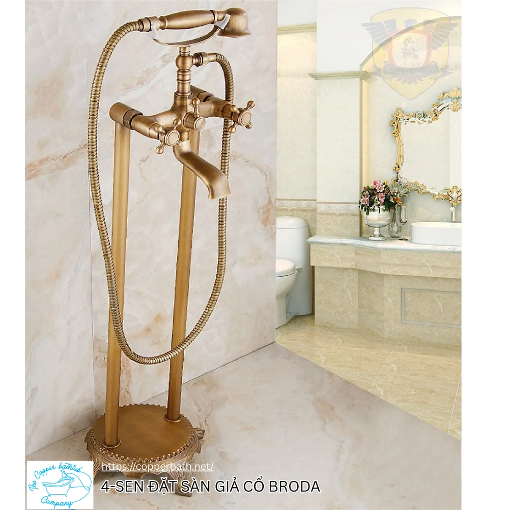 Top 5 Loại Vòi Sen Xả Bồn (Sen Đặt Sàn) Đẹp Nhất Cho Bồn Tắm Đồng 4 Sen dat san gia co BRODA