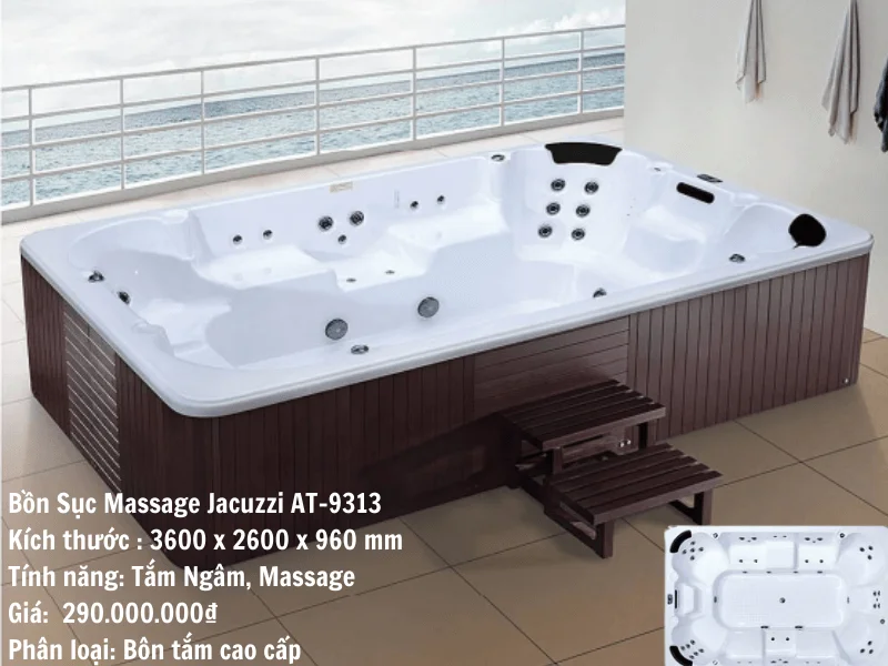 Top 7 Thương Hiệu Bồn Tắm Cao Cấp Nhập Khẩu Đáng Mua Nhất Tại Việt Nam Bon Suc Massage Jacuzzi AT 9313