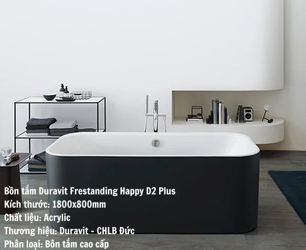 Top 7 Thương Hiệu Bồn Tắm Cao Cấp Nhập Khẩu Đáng Mua Nhất Tại Việt Nam Bon tam Duravit Frestanding Happy D2 Plus