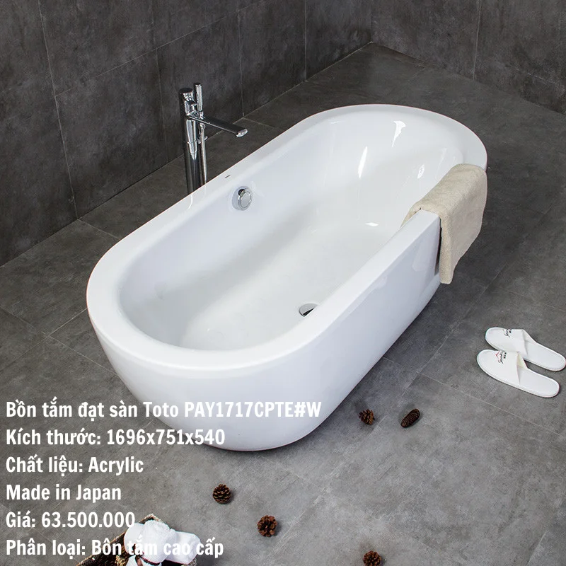 Top 7 Thương Hiệu Bồn Tắm Cao Cấp Nhập Khẩu Đáng Mua Nhất Tại Việt Nam Bon tam dat san Toto PAY1717CPTEW