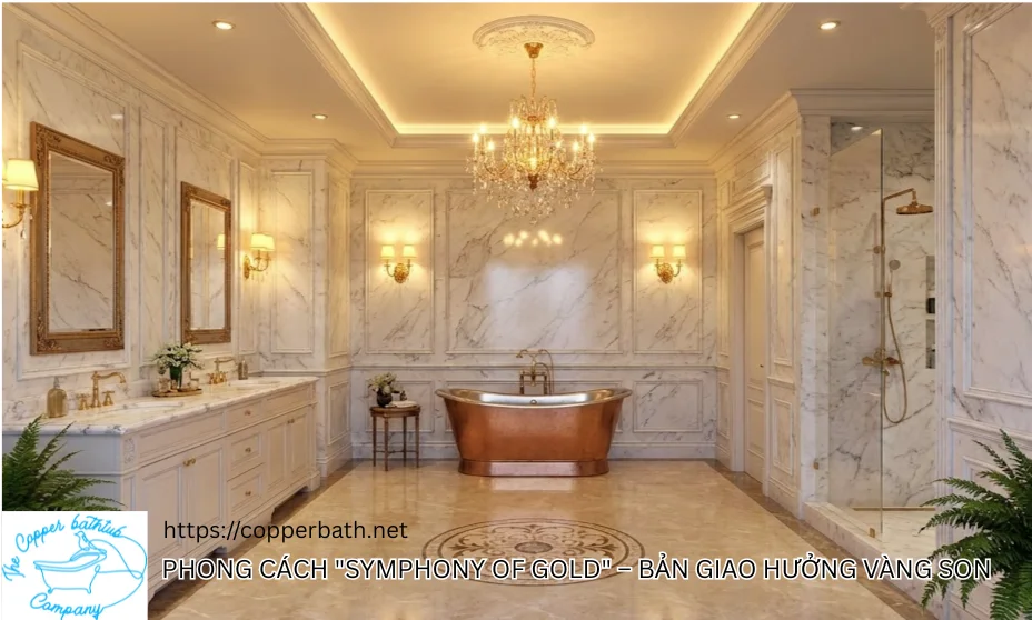 10 Mẫu Phòng Tắm Tân Cổ Điển Đẹp Hút Hồn 2 10 Mẫu Phòng Tắm Tân Cổ Điển Đẹp Hút Hồn PHong cach Symphony of Gold – Ban giao huong vang son