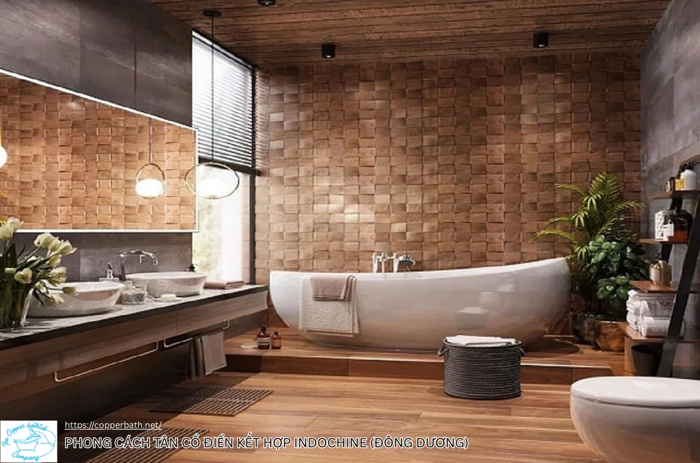 10 Mẫu Phòng Tắm Tân Cổ Điển Đẹp Hút Hồn 3 10 Mẫu Phòng Tắm Tân Cổ Điển Đẹp Hút Hồn Phong cach Tan co dien ket hop Indochine Dong Duong