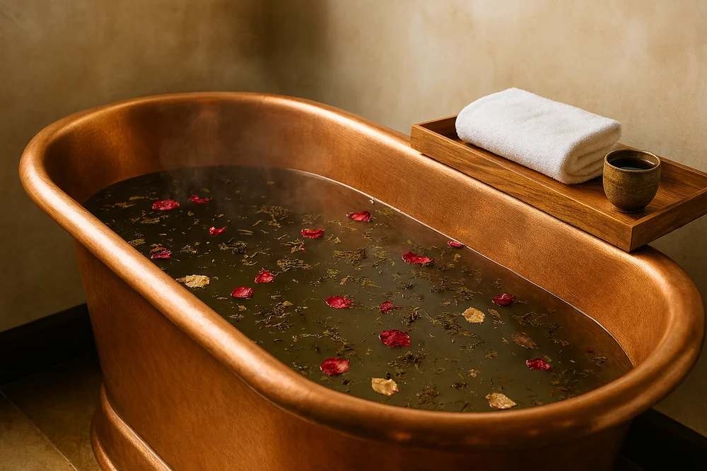 So Sánh Bồn Tắm Gỗ và Bồn Tắm Đồng: Lựa Chọn Nào Cho Phong Cách Á Đông?Bồn tắm gỗ 14 Trải nghiệm ngâm tắm thuốc bắc trong bồn tắm đồng giữ nhiệt tốt, vệ sinh dễ dàng không bị ám mùi.