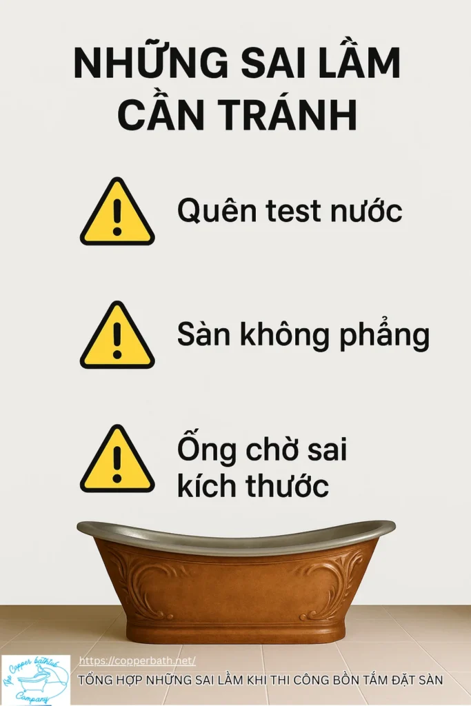 Thi Công Đường Nước Cho Bồn Tắm Đặt Sàn: Hướng Dẫn Kỹ Thuật Chi Tiết tong hop nhung sai lam khi thi cong bon tam dat san