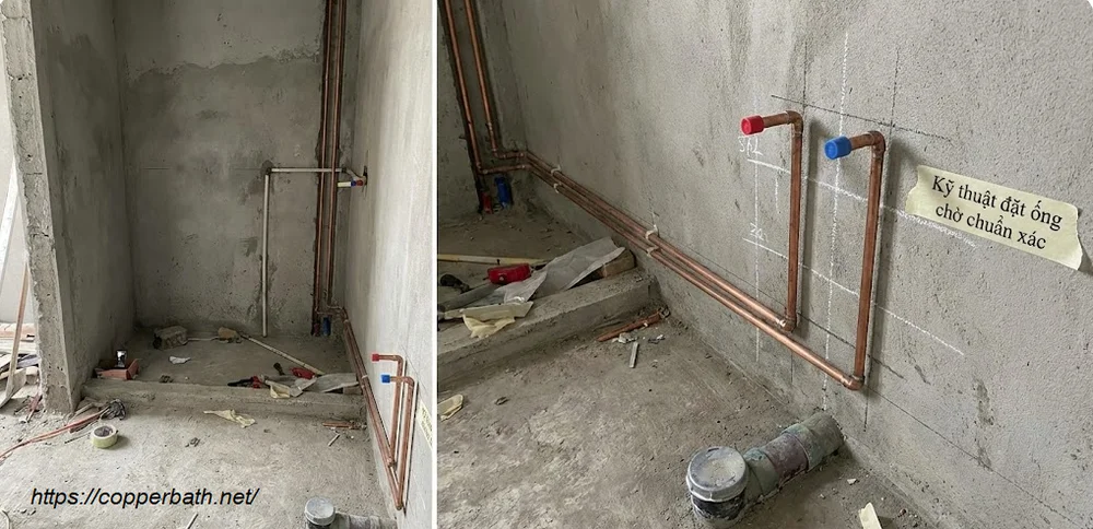 Chiều cao vòi cấp nước bồn tắm bao nhiêu là chuẩn? Ky thuat dat ong nuoc chuan